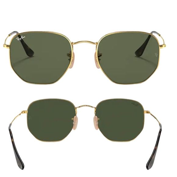 Ray-Ban Other - Ray Ban RB3548N HEXAGONAL FLAT LENSES Gold frame G -15 Lens XL 54-21  Unisex NEW